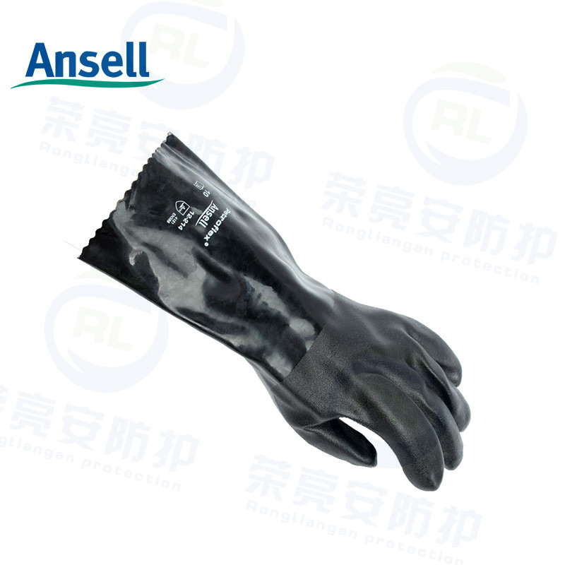 安思尔12-214 10寸化学加工防化手套针织衬里